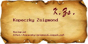 Kopeczky Zsigmond névjegykártya