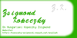 zsigmond kopeczky business card